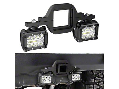 2.50-Inch Tow Hitch Mount Bracket with Triple Row LED Pod Lights (Universal; Some Adaptation May Be Required)