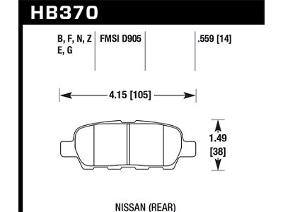 Hawk Performance 03-07 350z / G35 / G35X w/o Brembo DTC-60 - HB370G.559