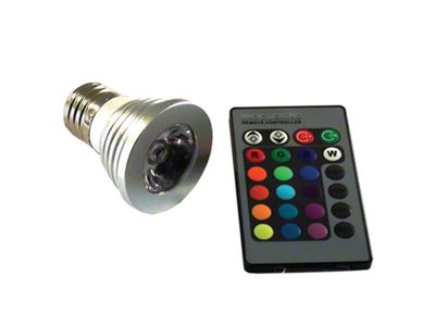 Race Sport Lighting 3W E27 LED Light Bulb with Remote - RGB - RS-RGB-110V-E273W