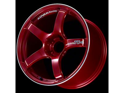 Advan TC4 Candy Red and Ring Wheel; 18x10; 25mm Offset