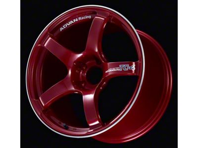 Advan TC4 Candy Red and Ring Wheel; 18x7; 41mm Offset