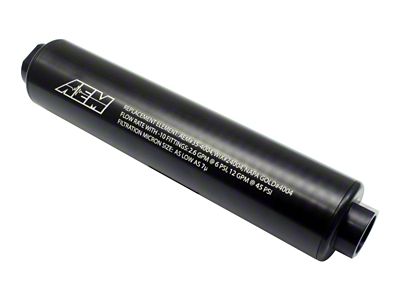 AEM Electronics Universal High Flow -10 AN Inline Black Fuel Filter - 25-201BK