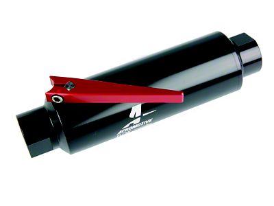 Aeromotive In-Line AN-10 Filter w/Shutoff Valve 100 Micron SS Element - 12331