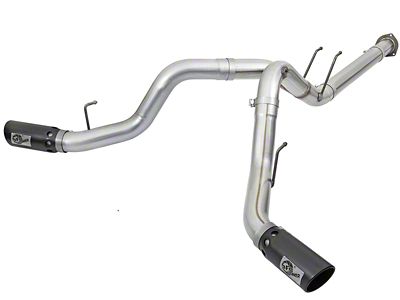 AFE ATLAS 4in DPF-Back Alum Steel Exhaust System w/Black Tip - 49-03092-B