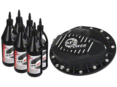 AFE Cover Diff Front Machined w/ 75W-90 Gear Oil - 46-70042-WL