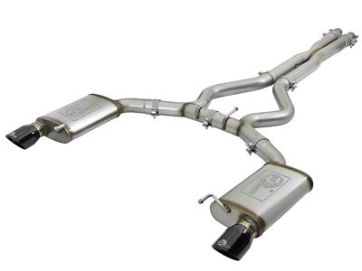 AFE MACHForce XP 3in 304 SS Cat-Back Exhausts w/ Black - 49-33072-1B