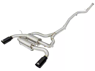AFE MACHForce XP SS-304 Black Tip 2.5in Dia Cat Back - 49-36326-B