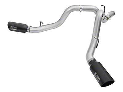 AFE Atlas Exhaust 4in Dual DPF-Back Al Steel w/ Black - 49-04080-B