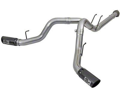 AFE Large Bore-HD 4in 409 Stainless Steel DPF-Back Exhaust w/Black - 49-43092-B