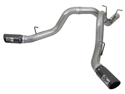 AFE LARGE BORE-HD 4in 409-SS DPF-Back Exhaust w/Dual Black Tips - 49-44086-B