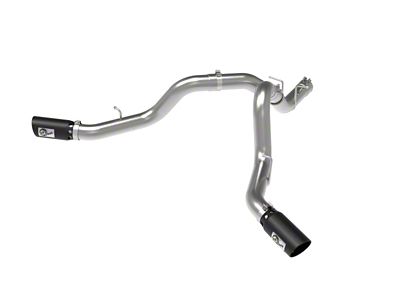 AFE Large Bore-HD 4in 409SS DPF-Back Exhaust System w/Black Tip - 49-44126-B