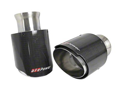 AFE MACH Force-XP 4-1/2in Carbon Fiber OE Replacement Exhaust Tips - 49C32068-C