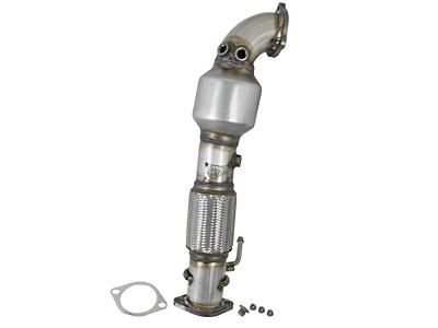 AFE Twisted Steel SS304 Downpipe 2.5in w/Cat 17-18 Hyundai - 48-37001-1HC