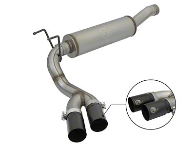 AFE Rebel Series 3-1/2in 409 SS Cat-Back Exhaust System w/Black - 49-42057-B