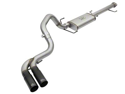 AFE Rebel Series 3in Stainless Steel Cat-Back Exhaust System w/Black - 49-46030-B