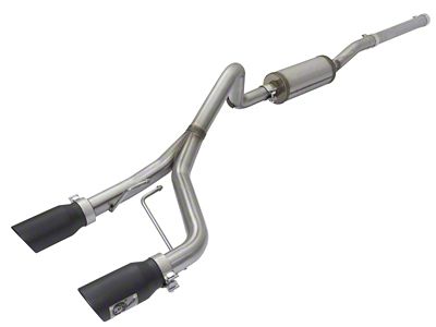 AFE Rebel Series CB 2.5in Dual Center Exit SS Exhaust - 49-48056-B