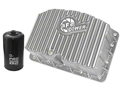AFE Street Series Engine Oil Pan Raw w/ Machined Fins; 11-17 Ford Powerstroke V8-6.7L td