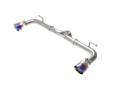 AFE Takeda 2-1/2in 304 SS Axle-Back Exhaust w/ Blue Flame - 49-37014-L