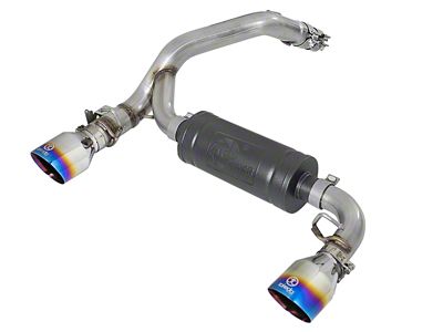 AFE Takeda 3in 304 SS Axle-Back Exhaust System w/ Blue - 49-33104-L