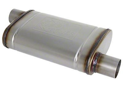 AFE MACH Force-Xp 409 SS Muffler 2.5in Offset Inlet/2.5in Offset - 49M00028