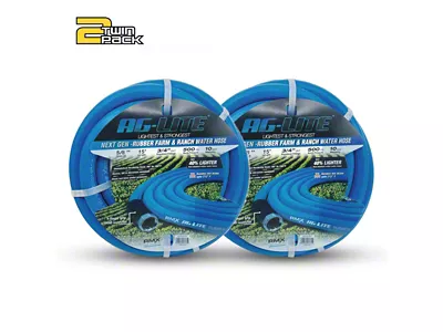 AG-Lite Premium Rubber Water Lead In Hose; 5/8-Inch x 15-Foot; 2-Pack