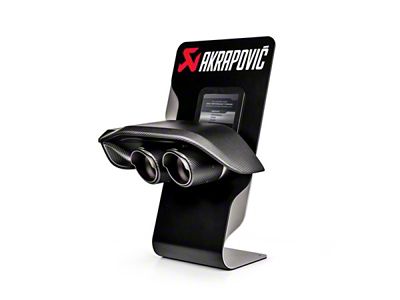 Akrapovic Counter Display with Sample Tail Pipe Set and Carbon