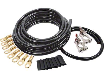Allstar Performance Battery Cable Kit; 2-Gauge; 1 Battery; Black Cables (Universal; Some Adaptation May Be Required)