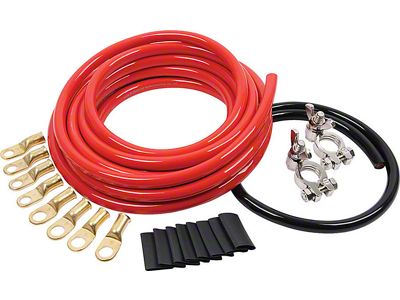 Allstar Performance Battery Cable Kit; 2-Gauge; 1 Battery; Red and Black Cables (Universal; Some Adaptation May Be Required)