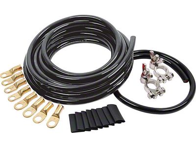 Allstar Performance Battery Cable Kit; 4-Gauge; 1 Battery; Black Cables (Universal; Some Adaptation May Be Required)