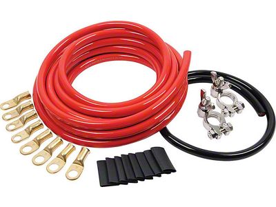 Allstar Performance Battery Cable Kit; 4-Gauge; 1 Battery; Red and Black Cables (Universal; Some Adaptation May Be Required)