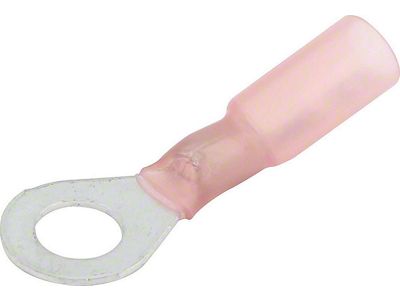 Allstar Performance Heat Shrink Ring Terminal; 22-18 Gauge; 1/4-Inch Hole; 10-Pack