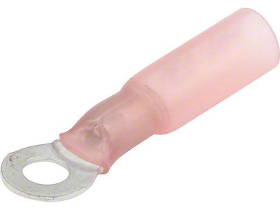 Allstar Performance Heat Shrink Ring Terminal; 22-18 Gauge; No. 8 Hole; 10-Pack