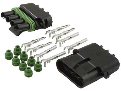 Allstar Performance Weather Pack Connector Kit; 4-Pin Flat