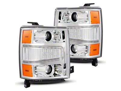 AlphaRex 04-15 Chevy 1500HD LUXX LED Proj Headlights Chrome w/Seq - 880243