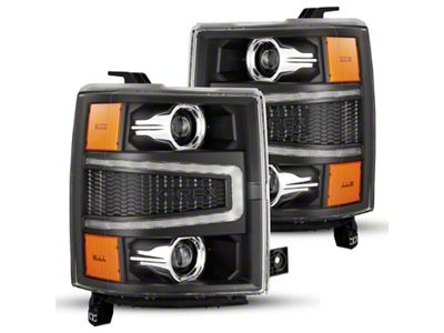 AlphaRex 04-15 Chevy 1500HD LUXX-Series LED Proj Headlights Black w/Activ - 880242