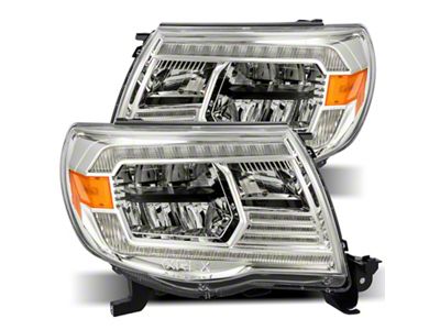 AlphaRex 05-11 Toyota Tacoma LUXX Crystal Headlights Plank Style Chrome - 880734