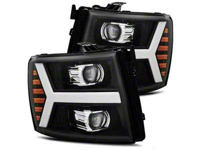 AlphaRex 07-13 Chevy 1500HD PRO-Series Proj Headlight Plank Style Matte - 880205