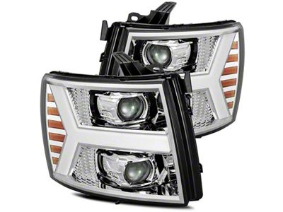 AlphaRex 07-13 Chevy 1500HD PRO-Series Proj Headlights Plank Style Chrome - 880204