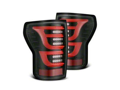 AlphaRex 07-13 Toyota Tundra LUXX-Series LED Tail Lights Black-Red - 670050