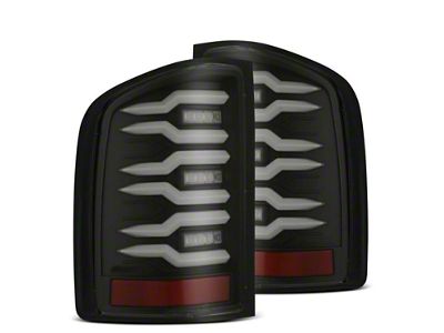 AlphaRex 07-14 Chevrolet Silverado 1500/2500HD/3500HD Luxx-Series LED Tail Lights Blk - 620080