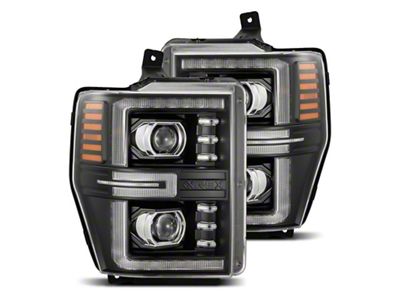 AlphaRex 08-10 Ford F250-550 LUXX-Series LED Projector Headlights Black w/Activ - 880312
