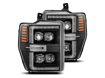 AlphaRex 08-10 Ford F250-550 NOVA-Series LED Projector Headlights Black w/Activ - 880310