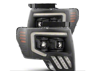 AlphaRex 09-14 Ford F-150 PRO-Series Projector Headlights Plank Style Black - 880481