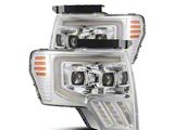 AlphaRex 09-14 Ford F-150 PRO-Series Projector Headlights Plank Style Chrm - 880482