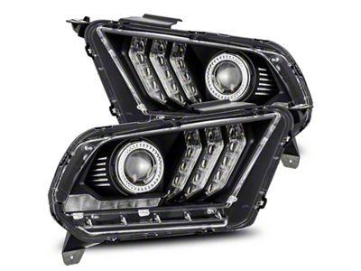 AlphaRex 10-12 Ford Mustang LUXX LED Proj Headlights Plank Style - 880115