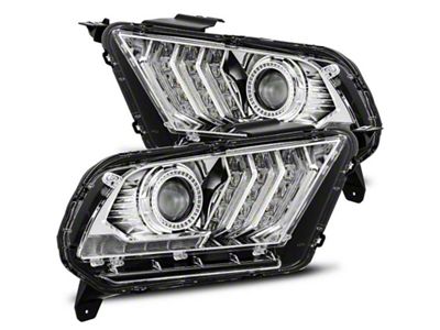 AlphaRex 10-12 Ford Mustang PRO-Series Projector Headlights Plank Style Chrome - 880111