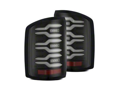 AlphaRex 14-18 GMC Sierra 1500/2500HD/3500HD LUXX-Series LED Tail Lights Blk - 630040