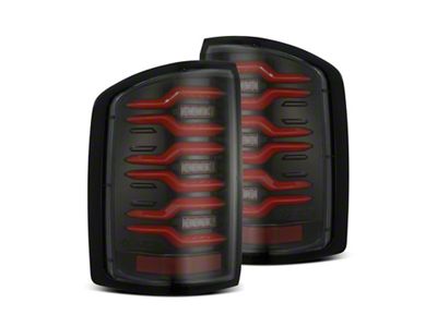 AlphaRex 14-18 GMC Sierra 1500/2500HD/3500HD LUXX-Series LED Tail Lights Blk/Red - 630050