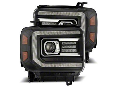 AlphaRex 14-18 GMC Sierra LUXX LED Proj Headlights Plank Style - 880615