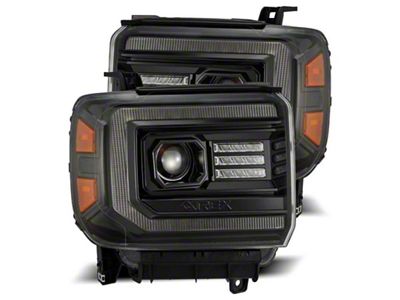 AlphaRex 14-18 GMC Sierra PRO-Series Proj Headlights Plank Alpha Blk - 880612